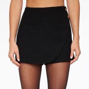 Dynamite Tweed Gold Button Skort